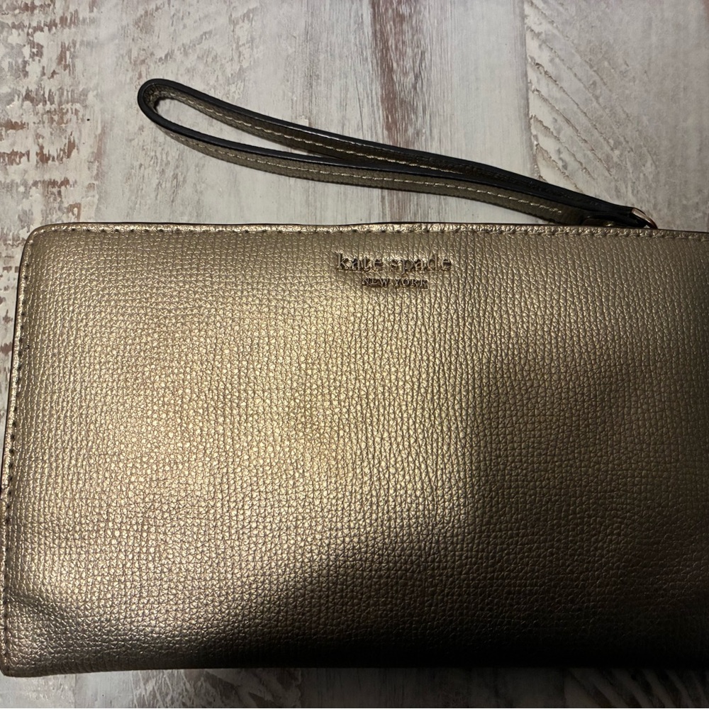 Kate Spade Metallic Gold Wristlet